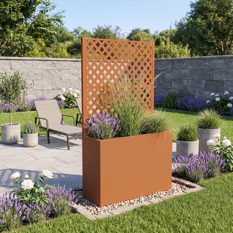 Cloison avec jardinière Malja 146 x 83 x 31 cm marron casa.pro (1/5)