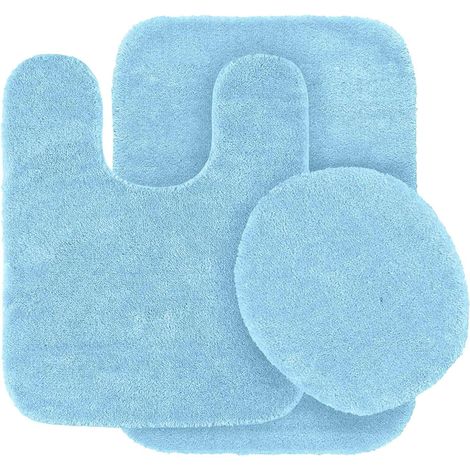 Juego de 3 alfombrillas de baño en forma de U, funda para asiento de inodoro, antideslizantes, para baño. (1/5)