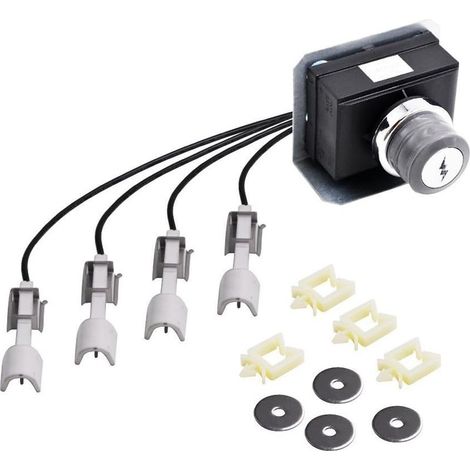 1 - Piezo-Zündset - Gaselektrode - Druckknopf - Für Weber Genesis Serie 300 - Schwarz - 4-adrig (1/5)