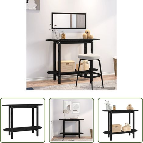 Table d'entrée bois - Table console Noir 110x40x80 cm Bois massif de pin (1/5)
