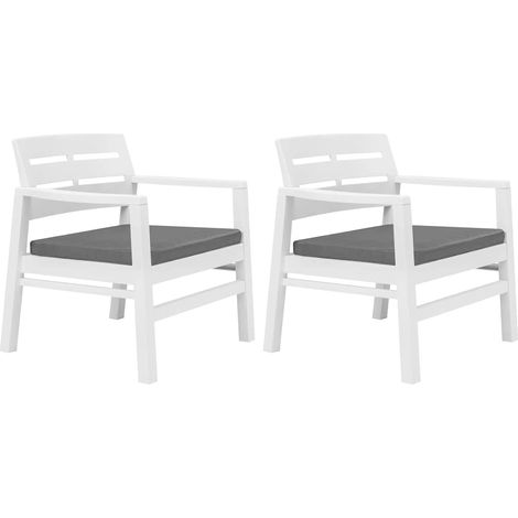 Maison Exclusive - 3-tlg. Garten-Essgruppe Weiß Kunststoff (1/5)