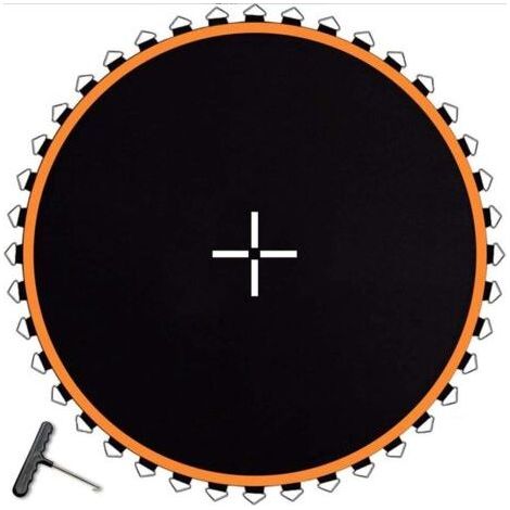 Trampolines, tapis de saut de remplacement pour trampoline, tapis de remplacement imperméable et anti-UV de 2,4 m, tapis de rebond élastique de remplacement pour trampoline à cadre rond (1/5)