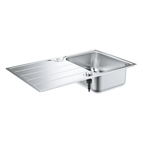 Grohe - Fregadero K500 con desagüe automático, 86x50 cm, acero inoxidable cepillado 31571SD1