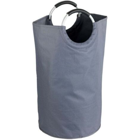 QORVA-Panier à linge Souple Jumbo , Poignées de transport en alu softgrip, Capacité 69L, Polyester résistant de haute qualité, 38 x 72 cm, Anthracite (1/4)