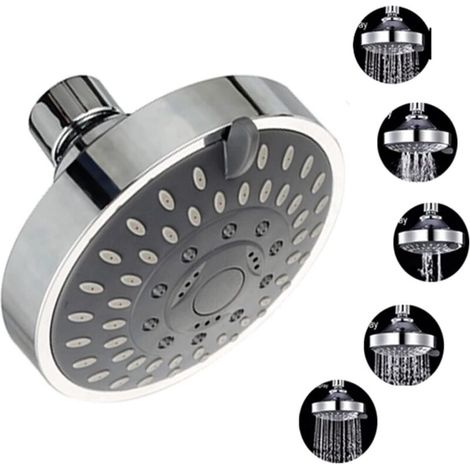 Pommeau de douche suspendu multifonction à 5 vitesses, buse ABS, économie d'eau, massage, brumisateur, douche de salle de bain d'hôtel