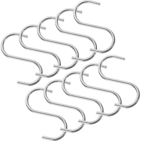 Crochets en S robustes en acier inoxydable pour suspendre les ustensiles de cuisine, lot de 10 (1/5)
