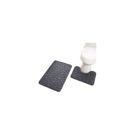 Pebble head pattern floor mat-dark grey-50x80+40x50cmU-shape combination (18D sponge) (1/5)