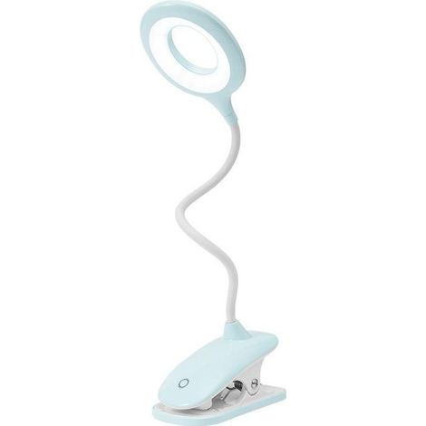 LaBlanc – LED-Leselampe mit Klemmbefestigung, Schreibtischlampe für Kinder mit flexiblem Hals, USB-aufladbar, für E-Reader, zum Lernen und Arbeiten, Blau (1/4)