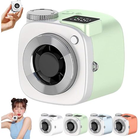 Ventilateur portable caméra LED, 199 vitesses, ventilateur personnel bureau-Vert (1/5)
