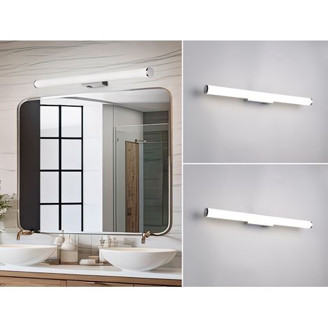 2er SET Bad Spiegelleuchten mit Schalter, Licht neutralweiß, Breite 60cm (1/5)