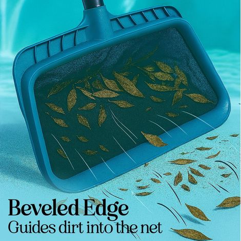 Épuisette de piscine à mailles profondes et résistantes - Filet râteau à feuilles fines pour piscines et bassins - Cadre robuste - Compatible avec les poteaux de piscine standard (Épuisette seule, pot (1/5)