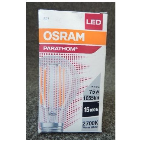 Ampoule LED à fil 7.5W 2700K 1055lm culot E27 Ø 60x105mm 230V non-dimmable OSRAM LEDVANCE 287501