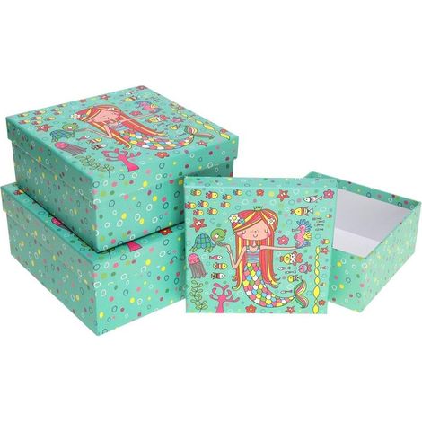 Geschenkbox mit 3 Meerjungfrauen-Rosetten