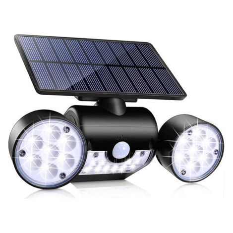 RHG Lampes solaires à détecteur de mouvement, éclairage de garage, éclairage de route, éclairage de jardin extérieur, appliques murales à trois têtes (1/5)