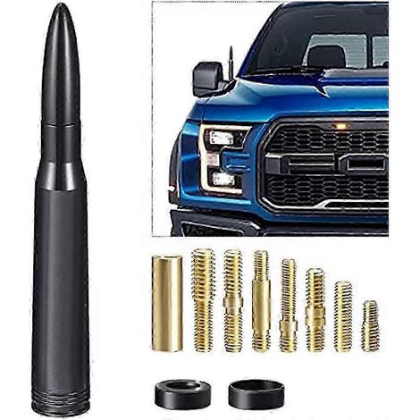 Antenne de type « bullet » pour voiture et camion, mât d'antenne, antenne pour Ford F150, Chevy et Jeep, avec 8 vis et 2 entretoises (1/5)