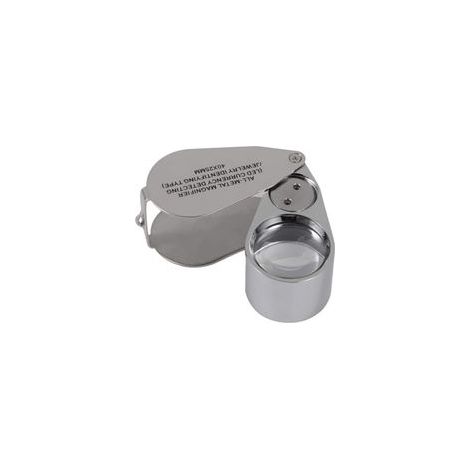 lupa plegable de metal con aumento de 40X y LED