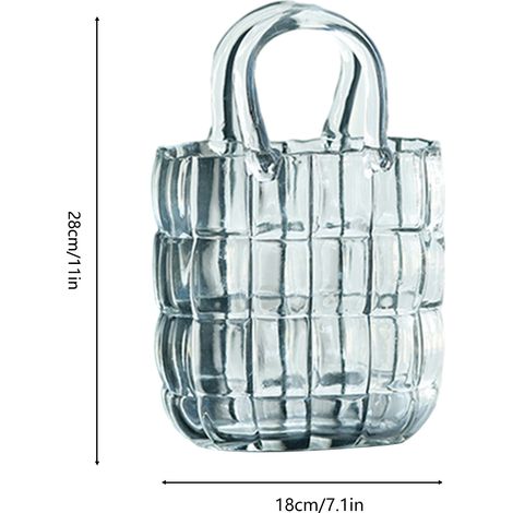 Vase en verre, panier transparent, composition florale pour salon, sac créatif, aquarium