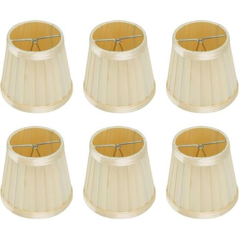 Petit abat-jour, abat-jour en tissu, cache-abat-jour, mini-abat-jour, lot de 6 petits abat-jour à pince pour lustre, lustre, 8,5 x 12 x 11 cm