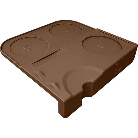 Espresso-Tampermatte – Espresso-Tamperstation, Silikon-Kaffee-Tampermatte, für Baristas, Heimküchen, Bars und Cafés, rutschfeste Tampermatte, große braune Ausführung.