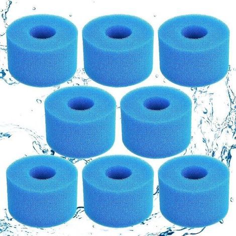 Cartuccia filtro in schiuma - S1 - Filtrazione efficiente - 8 pezzi - Piscina e spa - Bianca (1/4)