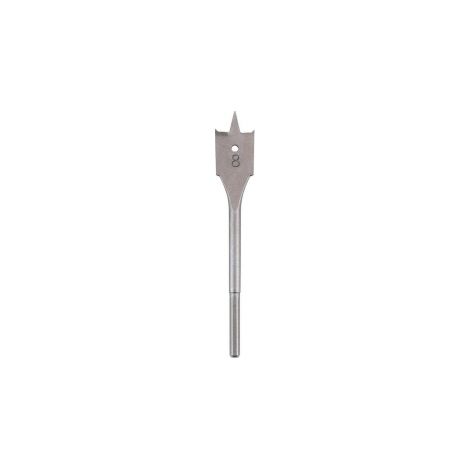 KWB 5124-08 Punta Fresatrice Piatta per Legno 8 mm Attacco Esagonale 1-4'' ISO 1173 E 6.3 con Punta di Centraggio e 2 Pre-taglienti colore Grigio (1/2)