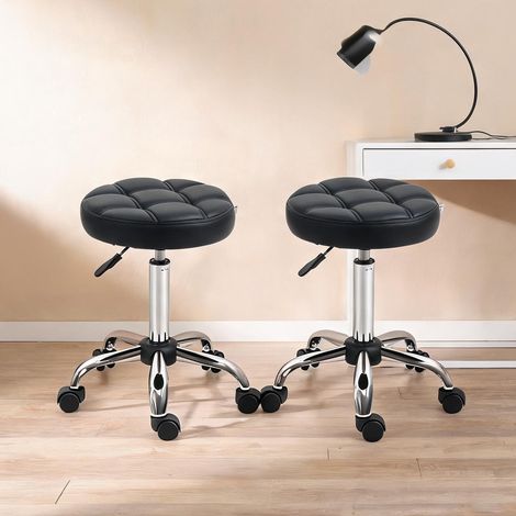 Tabouret schwarz en kunstleder Schaumstoff 35,5 x 35,5 x 63 cm (1/5)