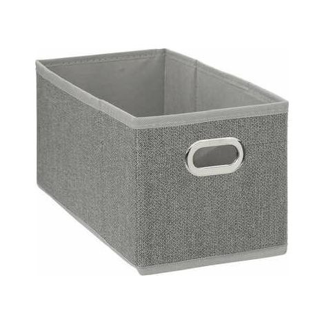 CAJA ESTANTERÍA 15x31cm, gris lisa, FABRICADA EN TELA (1/5)