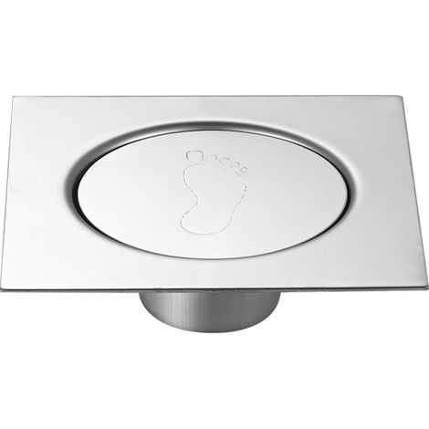 Bonde de douche carrée en acier inoxydable avec couvercle à ressort, ZQKLA