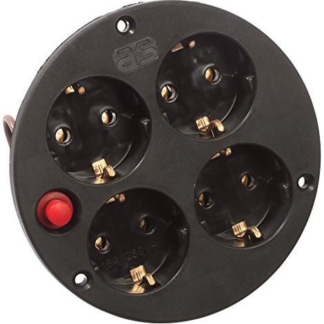 AS Schwabe Regleta 4 enchufes negra 16 A 230 V