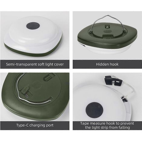 Guirlandes lumineuses de camping, guirlandes LED rétractables, guirlandes lumineuses rechargeables pour tentes