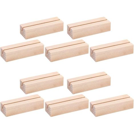 10 Pièces Bois Naturel Support Photo Carte,Stand en Bois Porte Cartes en Bois Porte Photo Support de Table pour Fête de Mariage et Décoration de Maison (1/5)
