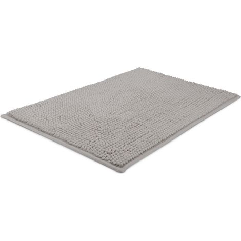 Beautissu Tapis de Bain BeauMare WR - Antidérapant Absorbant 120x70cm Gris clair