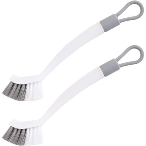 Brosse Nettoyage Salle de Bain,Brosse de Nettoyage Cuisine,2 Brosses,Blanc Gris,Outil d'élimination des Taches intégré,pour Cuisine,Salle de Bains (1/5)