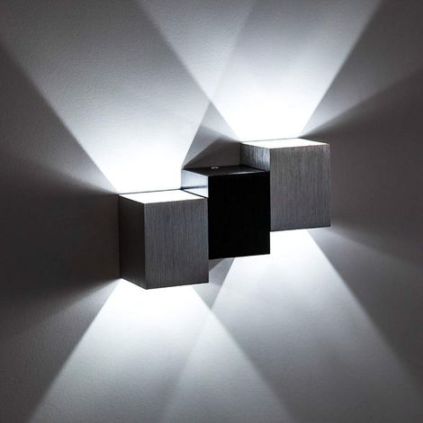 7W LED Wandleuchte Außen Innen Modern Wandlampe Flurlampe Silber Wandbeleuchtung Up und Down Kaltweiß aus Aluminium für Wohnzimmer Schlafzimmer Treppenhaus Flur (1/3)