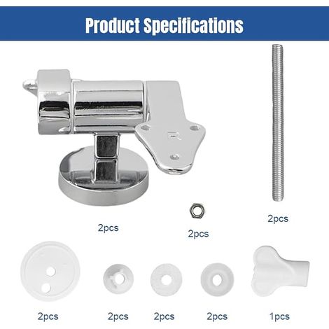 Toilet Seat Hinge Fasteners, Zinc Alloy Triangular Zinc Alloy Replacement Toilet Seat Hinges with Hinges Soft Close Toilet Seat for Toilet Seat (1/2)