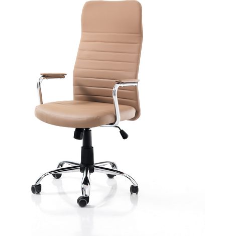 Poltrona da ufficio in pelle sintetica marrone cm H.108/118xL.56xP.62