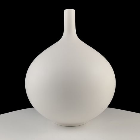 Vase décoratif en céramique blanche Séville - 24 cm
