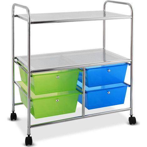 Carrello con ruote carrello da cucina con ruote da bagno a 4 cassetti con ruote 585 x 37 x 75 cm blu e verde 88304062 88304062 88304062 88304062 88304062 88304062 88304062 88304062 88304062 88304062 8