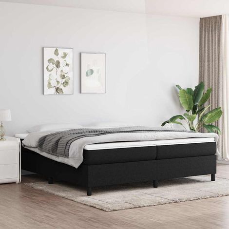 vidaXL Struttura Letto a Rete a Molle Nero 200x200 cm in Tessuto