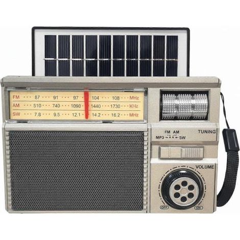 Enceinte radio solaire avec lecture USB et stockage d'énergie pour l'extérieur, (1/5)