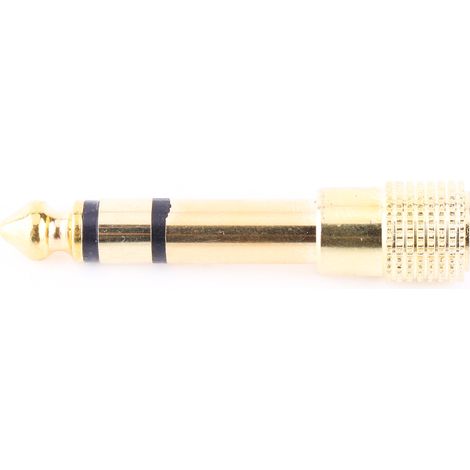 Adaptateur Jack Stéréo Femelle 3.5mm vers Mâle 6.5mm Doré pour Casque Audio (1/5)