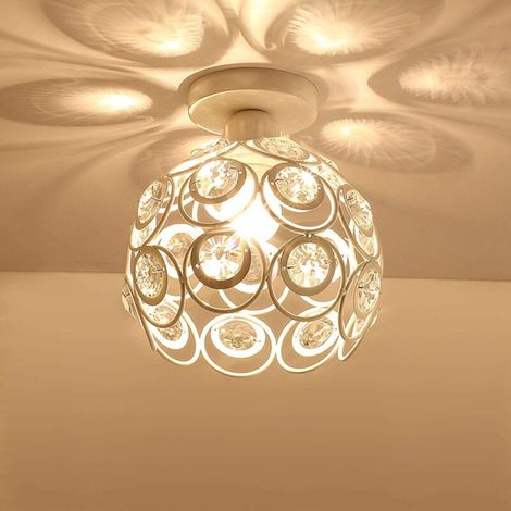 Mini suspension blanche, plafonnier en cristal, semi-encastré, pour une utilisation dans les couloirs, les entrées de hall, etc., 1 unité. (1/5)