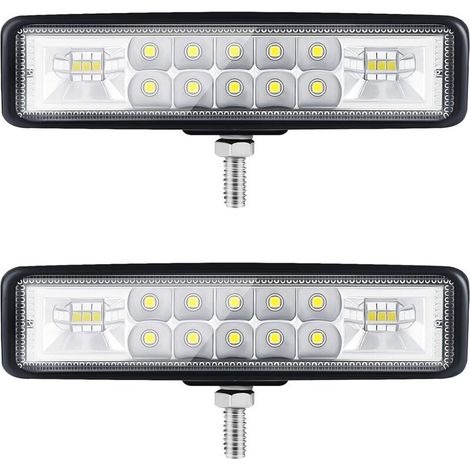 6” Phare LED Moto Phare de Travail led Tracteur 2 Rangs 9-36V 120W 12000LM 6000K Combinaison Spotlight+Floodlight Barre LED Off-road Phare Led 4x4 Pods d'éclairage LED pour Camions SUV Moto (1/5)