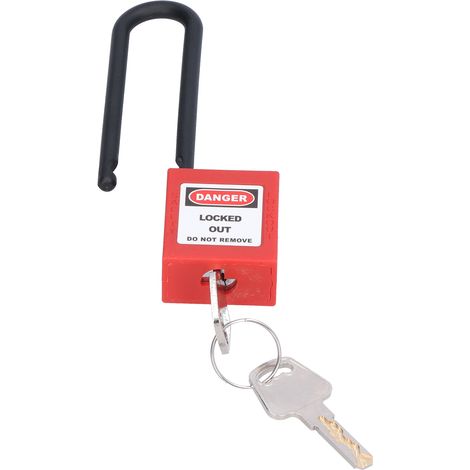 Cadenas de sécurité industriel 3 pouces, poutre en nylon isolée, anticorrosion, avec 2 clés