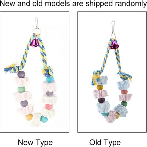 Jouets colorés pour oiseaux, blocs de construction, pierres à mâcher pour perroquets, cages, jouets d'entraînement à mâcher (1/2)