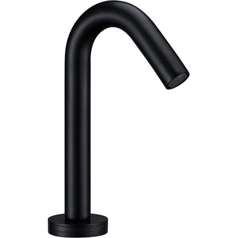 Robinet de cuisine Robinet à Induction noir monté sur pont, robinet à poignée ronde d'eau froide à trou, robinet de cuisine d'hôtel en laiton poli (1/5)