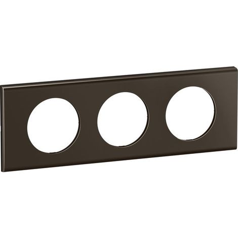 Plaque de finition Céliane 3 postes Nickel Sombre Satiné LEGRAND CP2203 (1/2)