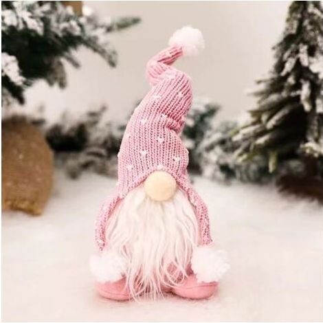 Weihnachtselfen-Dekoration, Weihnachtsschmuck, Thanksgiving-Geschenk, Schwedischer Zwergen-Plüsch-Nether-Elfen-Figur, Puppe, Schreibtisch, Klein, Niedlich, Rosa (1/5)