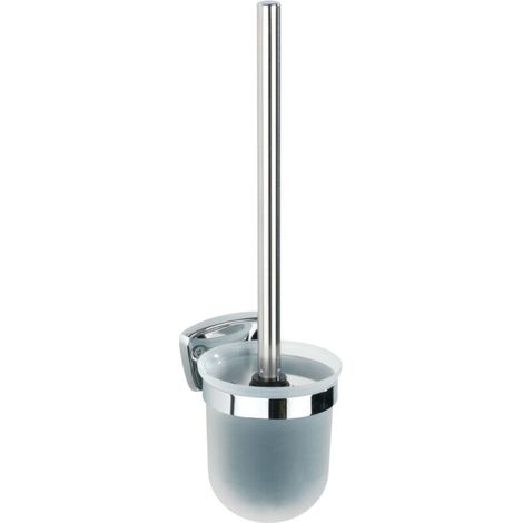 Brosse WC murale en acier inoxydable brillant – Fixation murale – Ensemble avec brosse remplaçable – Dimensions 10 x 37 x 11,5 cm (1/4)