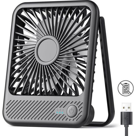 USB-bureauvettilator - krachtige - ultrastille - kleine persoonlijke vettilator met 180° kantel- et inklapfunctie et 3 instelbare sn (1/5)